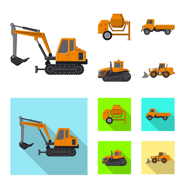 Vector illustration of build and construction icon. Set of build and machinery stock symbol for web. - Vector, Image