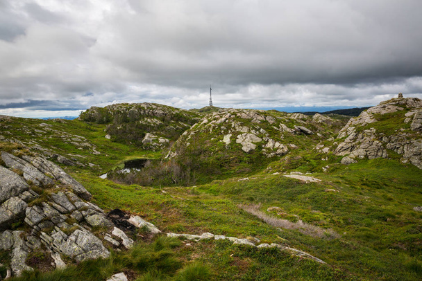 The landscape of the top of Ulriken - Valokuva, kuva
