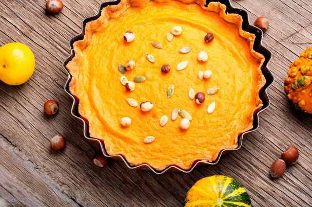 Autumn pumpkin pie - Foto, Imagen