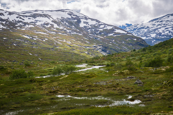 beautiful landscape of Norwegian national park Jotunheimen - 写真・画像