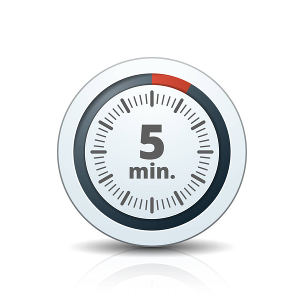5 minutos icono del temporizador aislado sobre fondo blanco, vector, ilustración
  - Vector, Imagen