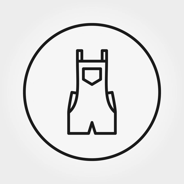 Overalls. Jumpsuit. Universal icon for web and mobile application. Vector illustration on a white background. Editable Thin line. - Vettoriali, immagini