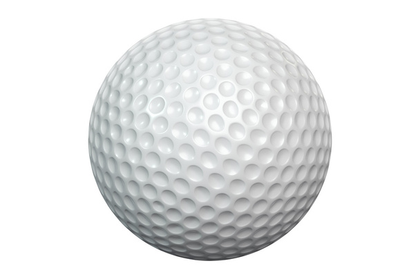 Pallone da golf isolato Bianco
 - Foto, immagini
