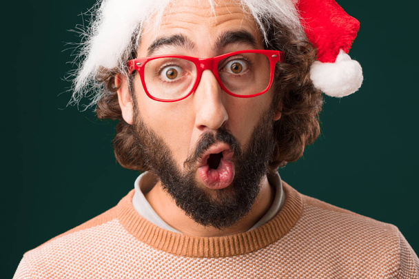 young crazy man with Christmas concept - Foto, immagini