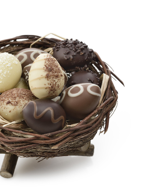 Chocolate Eggs In A Nest - Photo, Image
