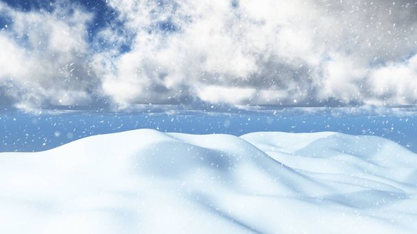 3D καθιστούν ένα χιονισμένο τοπίο - Φωτογραφία, εικόνα