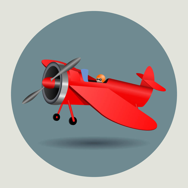Vektoros illusztráció grafikai tervezés-a rajzfilm vintage repülőgép. - Vektor, kép