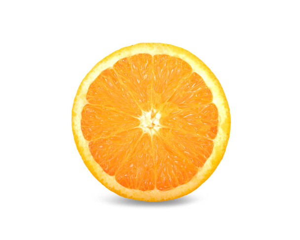 half cut fresh Navel orange on white background - Photo, image
