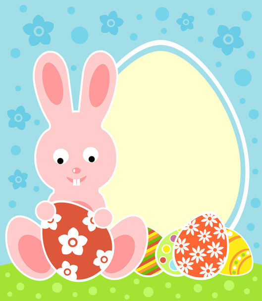 Easter background with bunny - Vektori, kuva