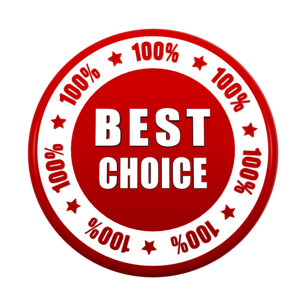 best choice 100 percentages in white red circle label - Photo, Image