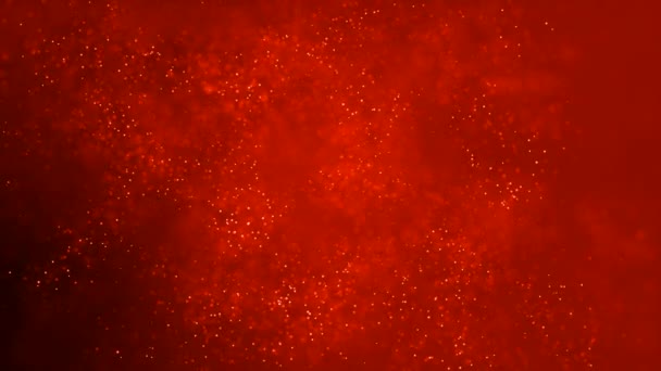 Rode achtergrond met het zwaaien van deeltjes - Video