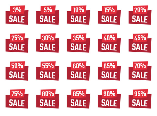 discount price off tags set, sale labels - Vector, Imagen