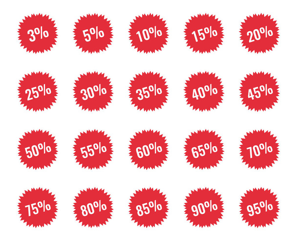 discount labels set, sale tag, offer price - Vector, Image