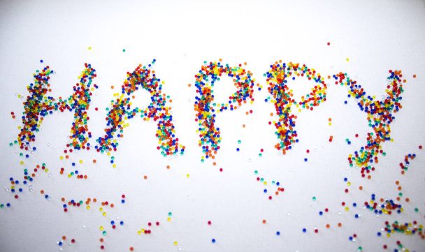 щасливе слово колір кульки бульбашки фонова текстура
 - Фото, зображення