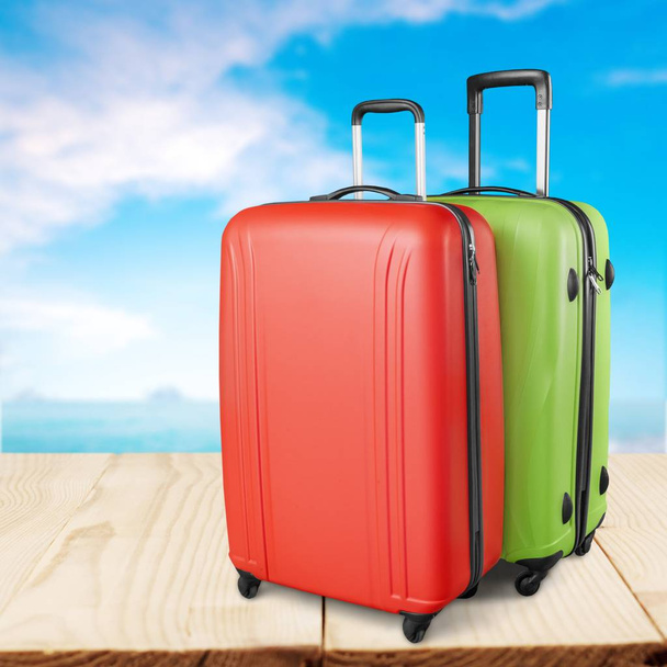 Beautiful Colorful suitcases, travel concept - Foto, Imagen