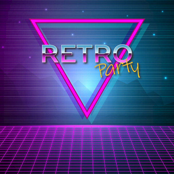 Futuristic background 80s style. Retro party - Vektor, obrázek