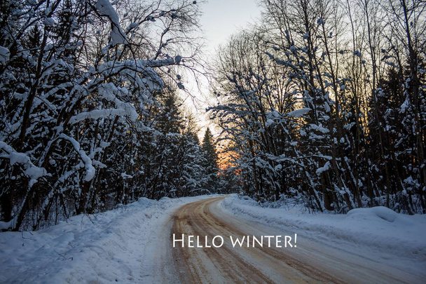 Hallo Winter Banner. Beginn der neuen Saison. Willkommensbild - Foto, Bild