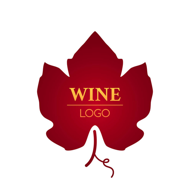 A grape leaf is a logo for the wine business. flat vector illustration - Vector, Image