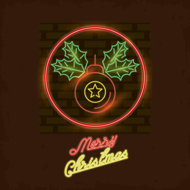 Buon Natale luce al neon card
 - Vettoriali, immagini