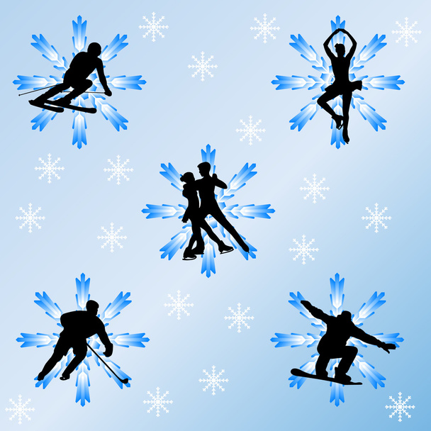 Concepto de deportes de invierno
 - Vector, imagen
