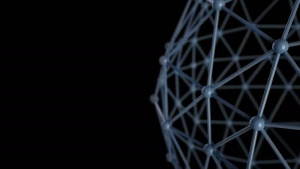 3D-Darstellung des molekularen Gitters, Atome im Kristallgitter verbunden, Nahaufnahme, 3D-Darstellung - Filmmaterial, Video