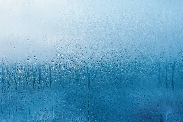 Condensation sur la vitre transparente. Des gouttes d'eau. Pluie. Texture de fond abstraite
 - Photo, image