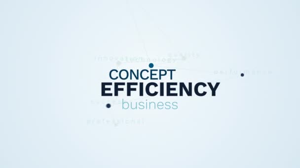 concepto de eficiencia gestión empresarial estrategia de calidad tecnología rendimiento éxito innovación profesional palabra animada nube fondo en uhd 4k 3840 2160
. - Metraje, vídeo