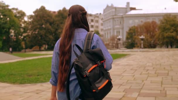 αγνώριστος φοιτητής strolling - Πλάνα, βίντεο