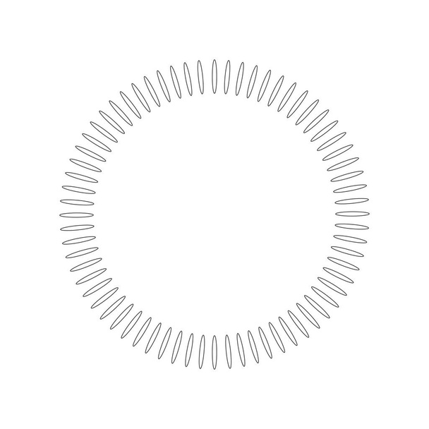Elemento de círculo geométrico feito de formas radiantes. Forma de círculo abstrato. ilustração vetorial isolada sobre fundo branco
 - Vetor, Imagem