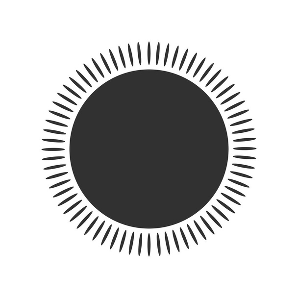geometrische Sonne mit Strahlen, Kreiselement aus strahlenden Formen. abstrakte Kreisform. Vektor-Illustration isoliert auf weißem Hintergrund - Vektor, Bild