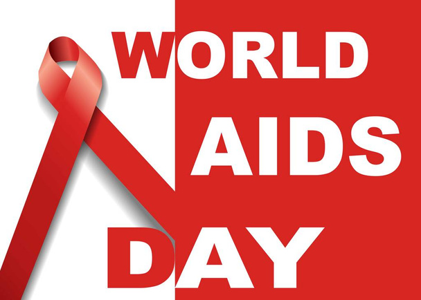 Vektor des Welt-Aids-Tages am 1. Dezember. Rotes Band. Banner oder Plakat zum Welt-Aids-Tag - Foto, Bild