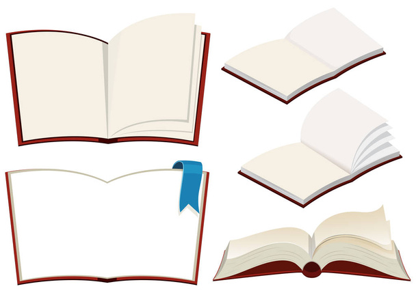 Set of book on white background illustration - Vector, Image