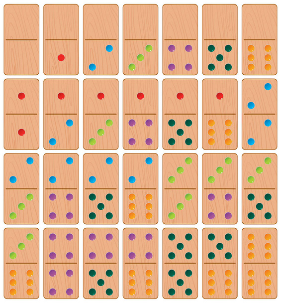 Set houten domino illustratie - Vector, afbeelding