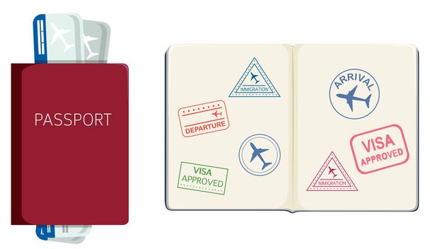 Ілюстрація паспортного та посадкового талона
 - Вектор, зображення