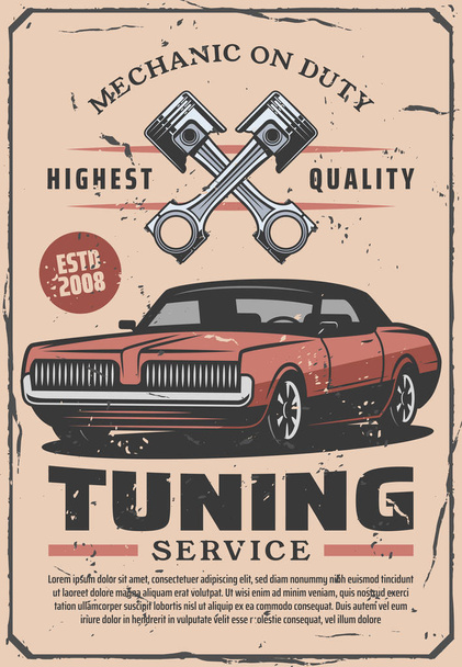 Diagnóstico de coches, tuning services, vector poster
 - Vector, imagen