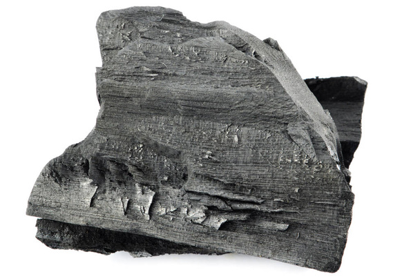 Kömür odun / doğal ahşap charcoa ateşten siyah beyaz arka plan üzerinde izole ahşap burn  - Fotoğraf, Görsel