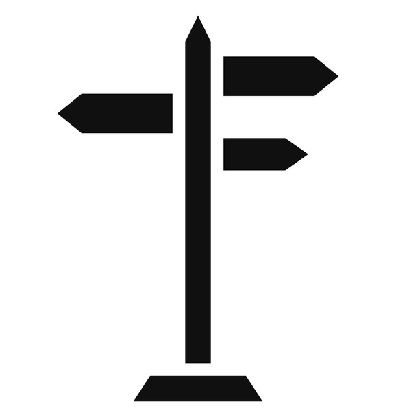 Signos de flecha, poste de dirección Icono vectorial aislado que se puede modificar o editar fácilmente - Vector, Imagen