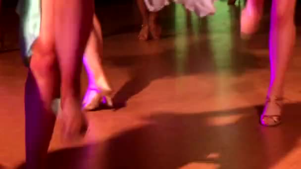 Womens legs in beautiful shoes are dancing - Footage, Video