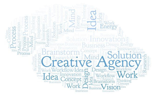 Kreativní agentura slovo mrak, s pouze text - Fotografie, Obrázek