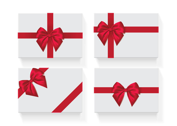 fiocco di seta rosso chiaro con decorazione a nastro per regalo
 - Vettoriali, immagini