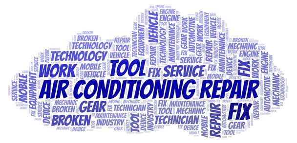 Air Conditioning Repair word cloud. Wordcloud gemaakt met alleen tekst. - Foto, afbeelding