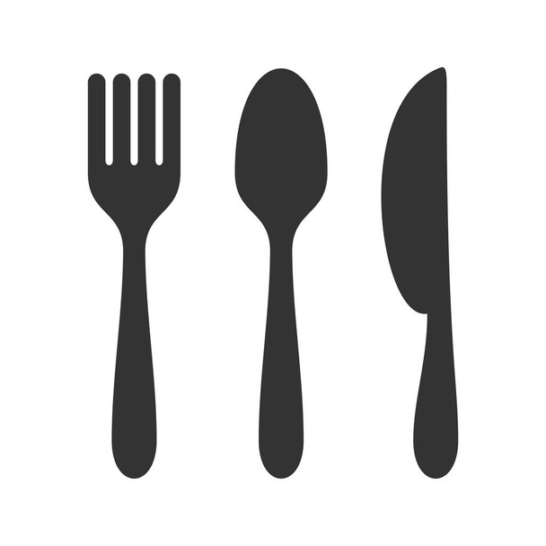 Їжте значок логотип шаблон - вилки, ножа, ложки - Вектор, зображення