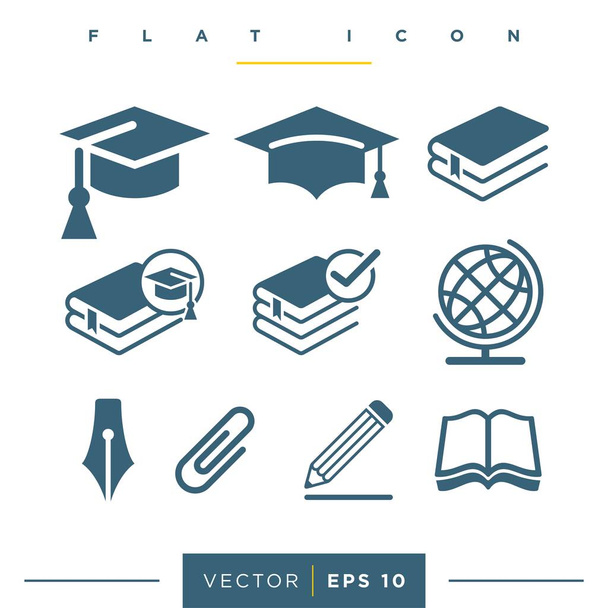 Edukacja Ustaw ikonę Logo Szablon - Wektor, obraz