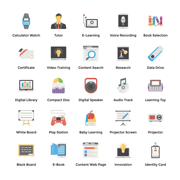 E-learning Vector Icons Collection - Vector, Image