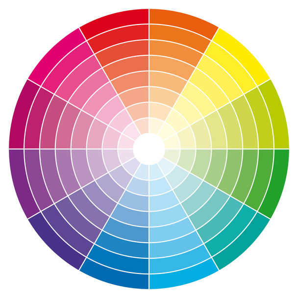 Color wheel with shade of colors. Vector illustration. - Διάνυσμα, εικόνα