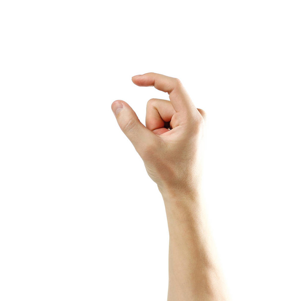 Ember kéz jel. Elszigetelt fehér background - Fotó, kép