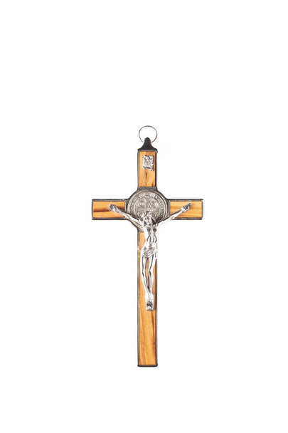 Benedict cruz cristã isolado no fundo branco - Foto, Imagem