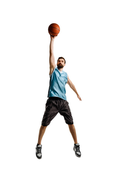 Jump shot of basketball player - Fotoğraf, Görsel