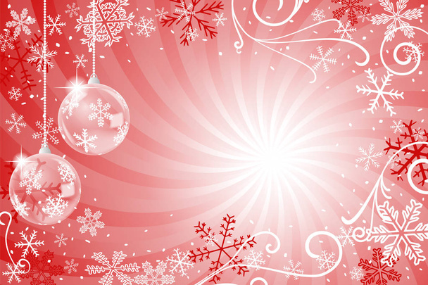 Εικονογράφηση διάνυσμα φόντο χριστουγεννιάτικο διακοσμημένα με μπάλες του Χριστουγεννιάτικου δέντρου - Διάνυσμα, εικόνα