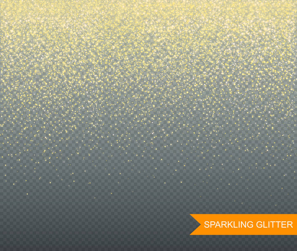 Sprankelende glitter op transparante achtergrond voor wenskaarten. Vector illustratio - Vector, afbeelding